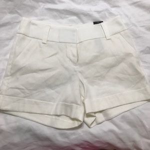 Express white linen shorts.