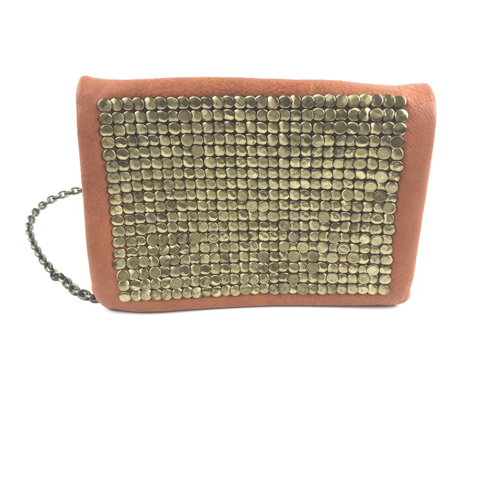 STREET LEVEL CrossBody Chunky Gold Tan Clutch