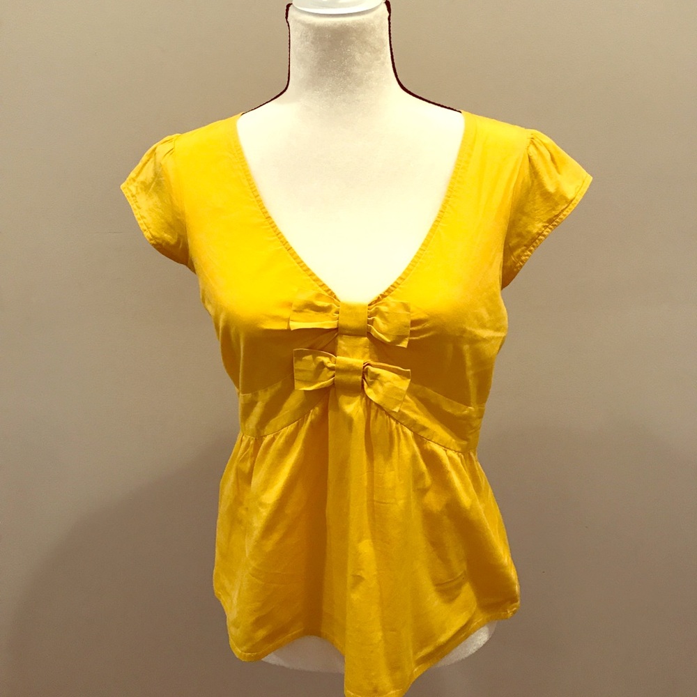 Anthropologie Odille golden blouse size 6