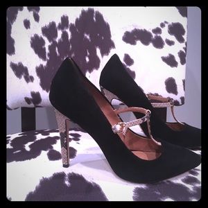 Coach-Black-Fulton-Suede-Snakeskin heel