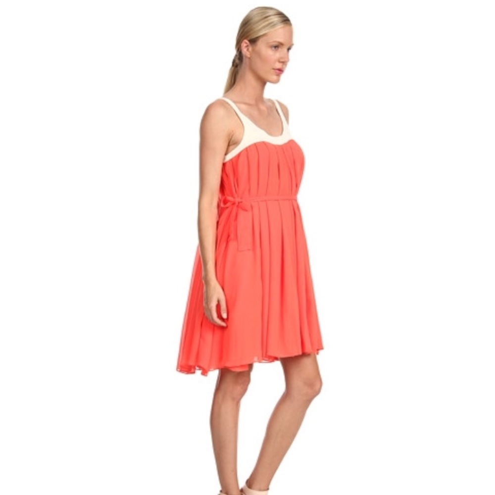 Stunning coral silk Alexander McQueen  dress