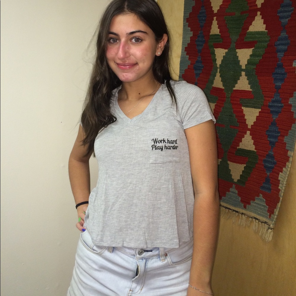 Comfy v neck- work hard play harder