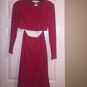 A sparky red prom dress