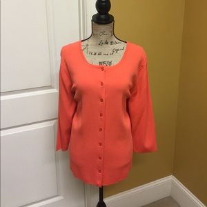 Coral button down sweater