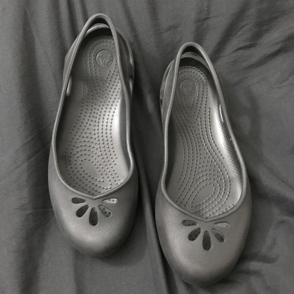 crocs black ballet flats