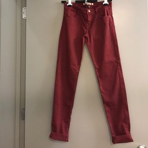 Zara Burgundy Denim Jeans