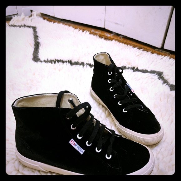 Superga Shoes | Superga Velvet High Top 