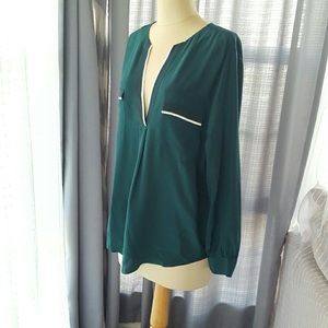 Joie Emerald Green Silk Top