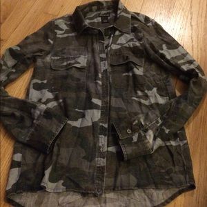 Camo button down