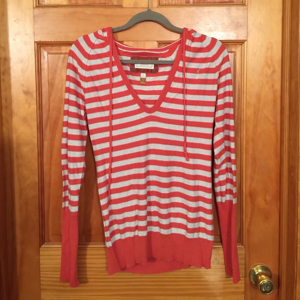 American Eagle Orange and Oatmeal Hoodie