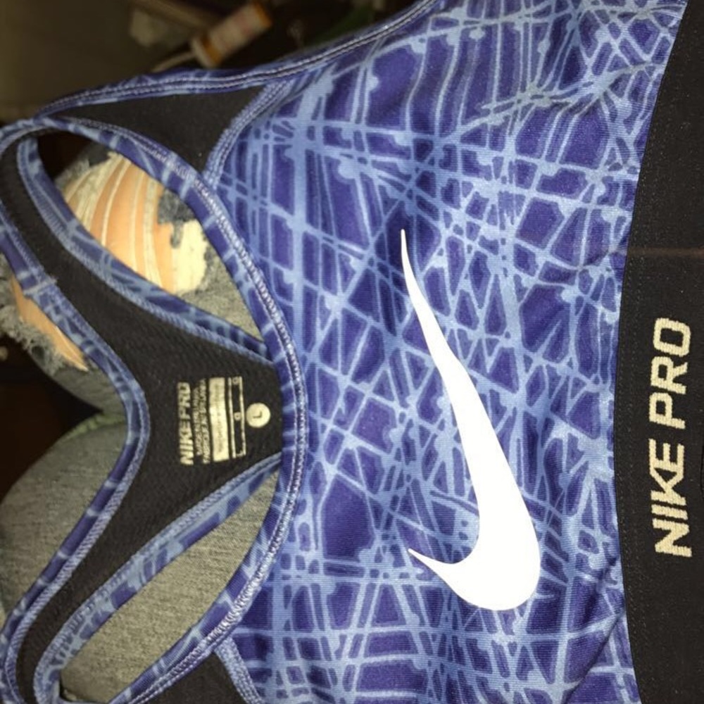 Blue Nike sports bra