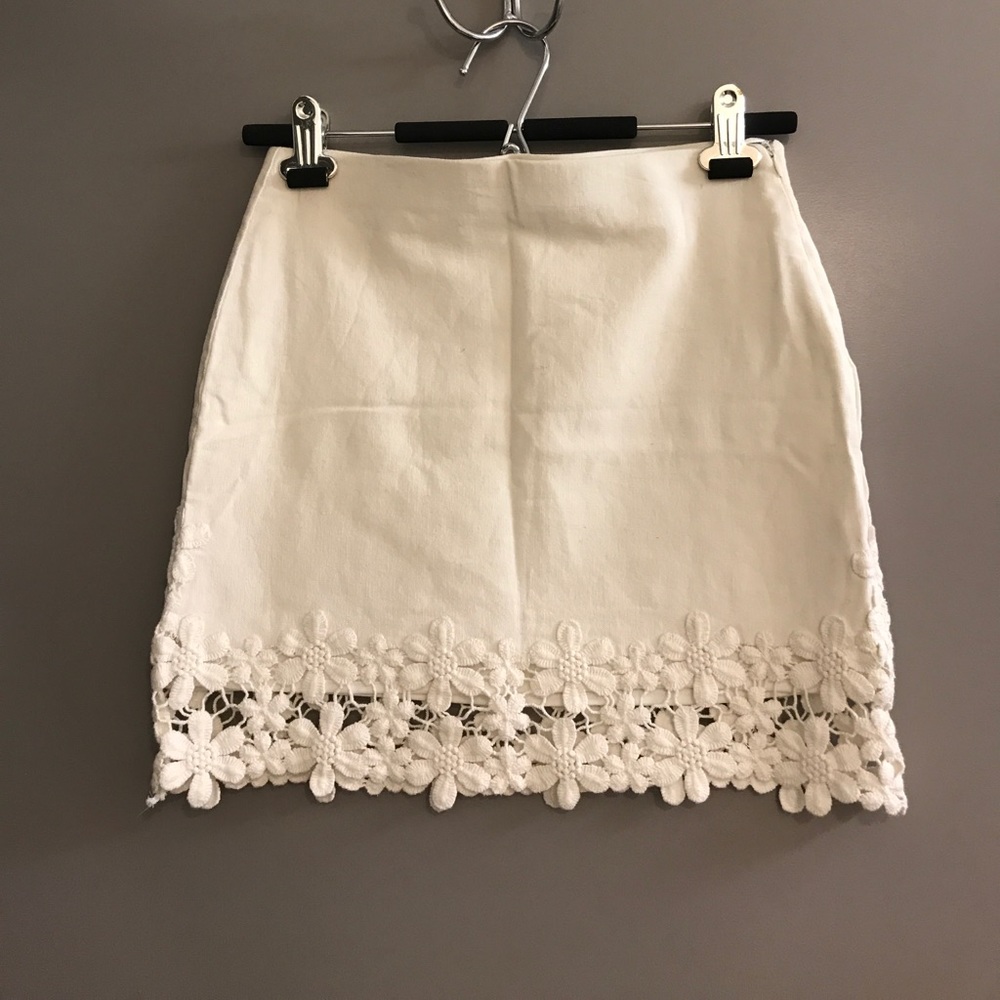 Zara Ivory Lace Skirt