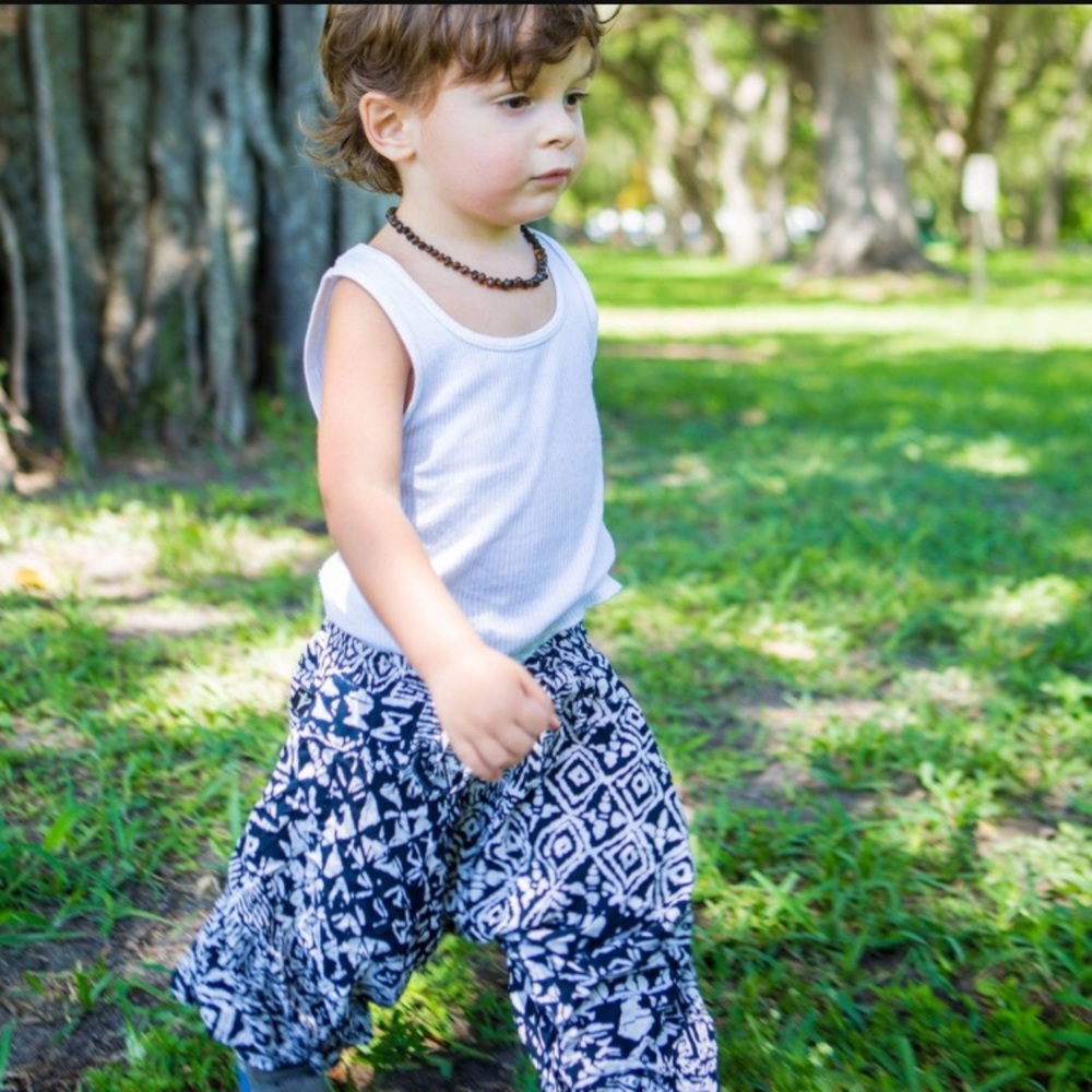Baby Buddha Pants - White Tribal
