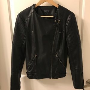 Topshop Nelly Faux Leather Biker Jacket
