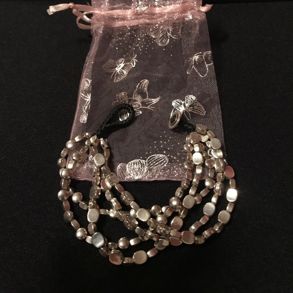 Multiple strand silver bracelet