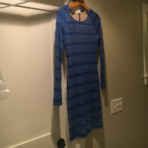 Slim fit sexy blue long sleeve dress. NWT