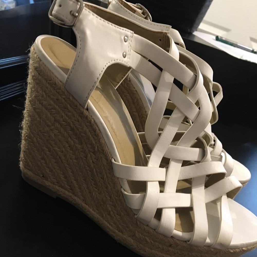 White wedge sandal