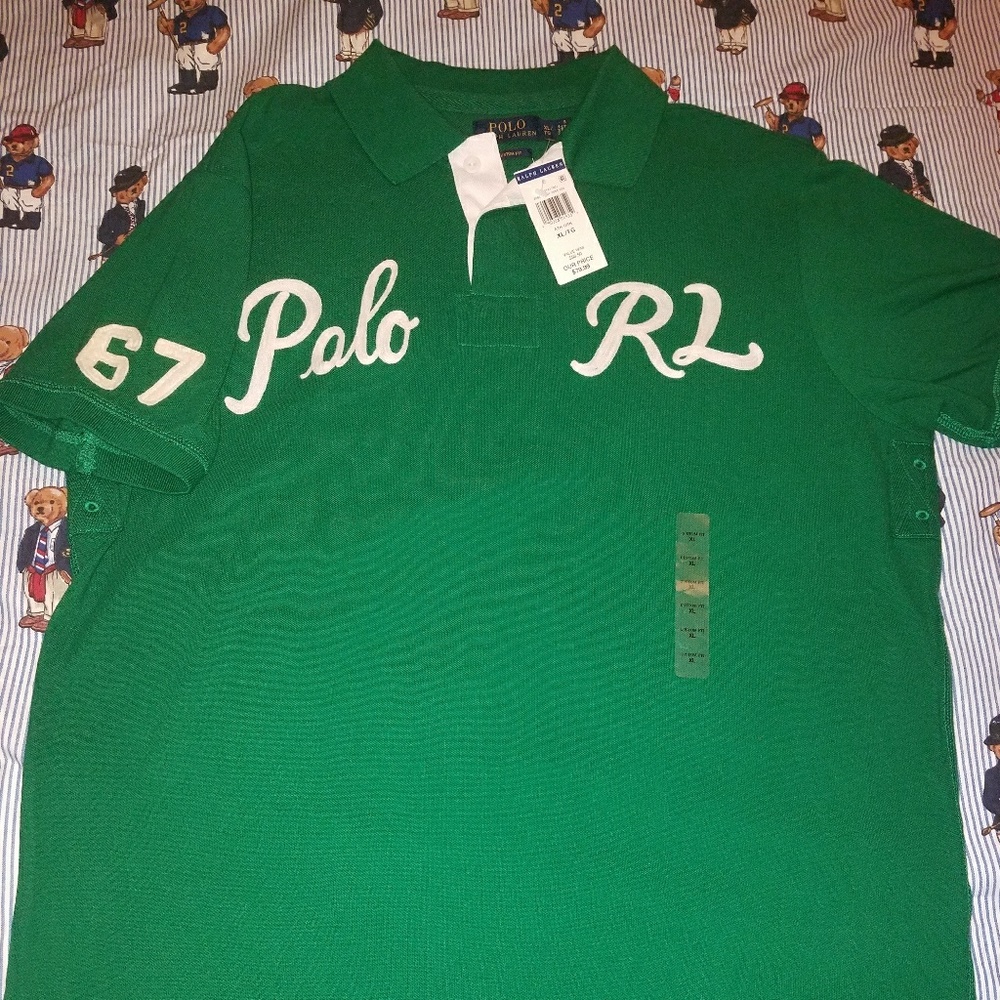Polo Ralph Lauren Polo script shirt XL custom fit.