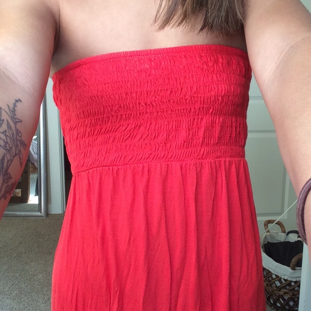 Red maxi dress