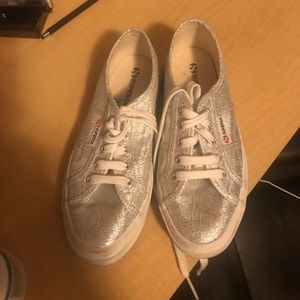 Superga Silver sparkle sneakers