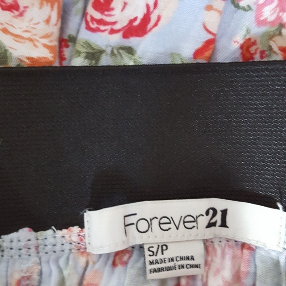 Forever 21 Womens Blue Full Floral Summer Skater - Picture 3 of 4