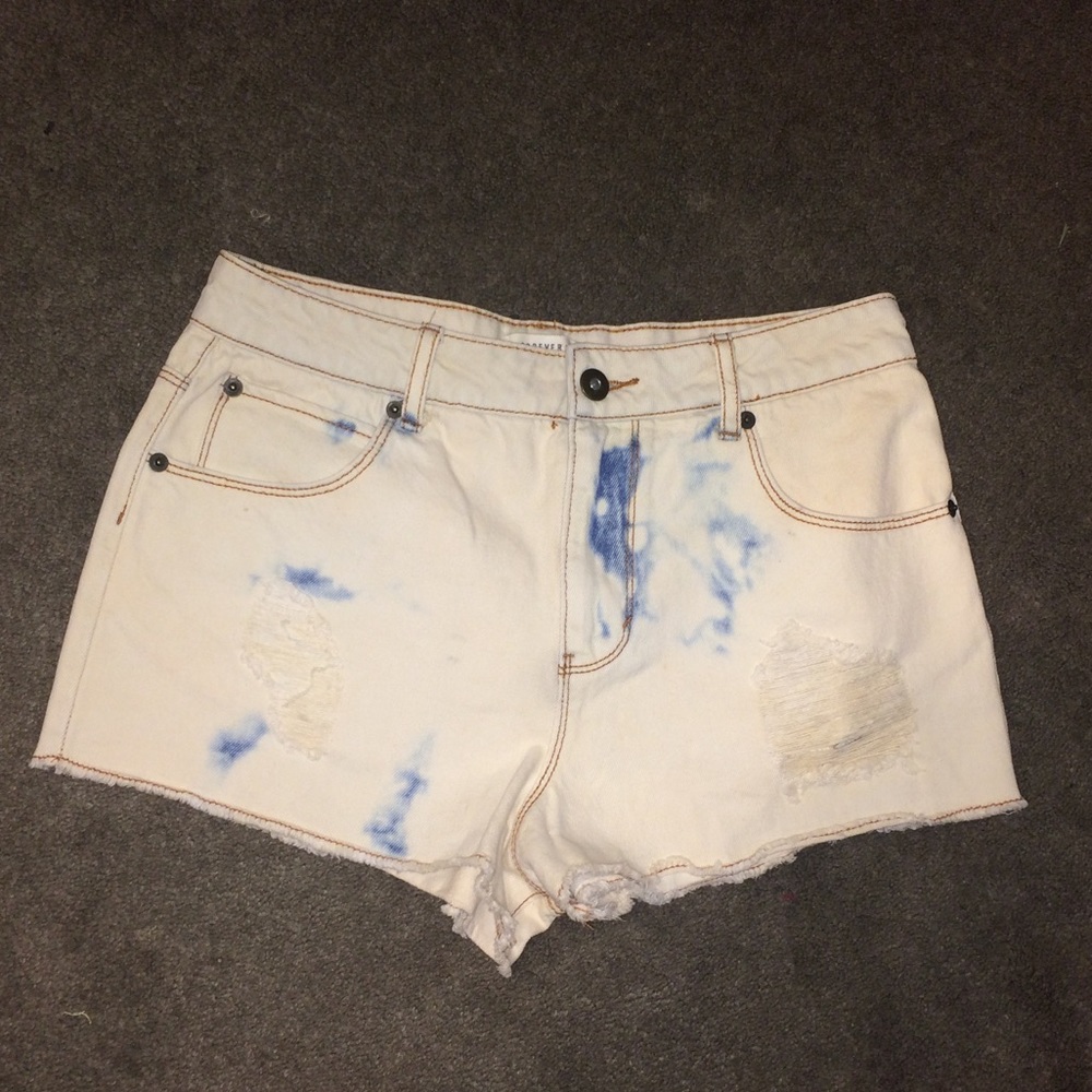 Distressed Acid Wash Shorts