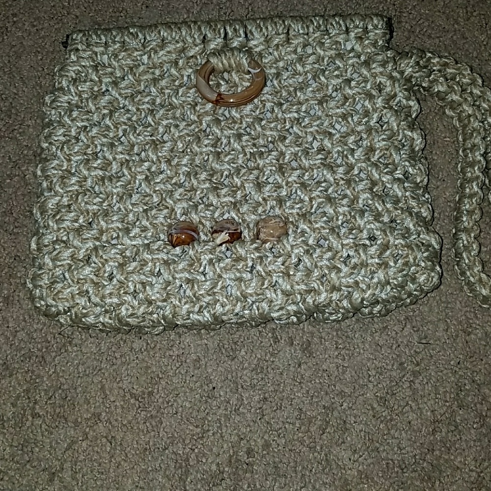 Rare vintage clutch purse with snap hinge open