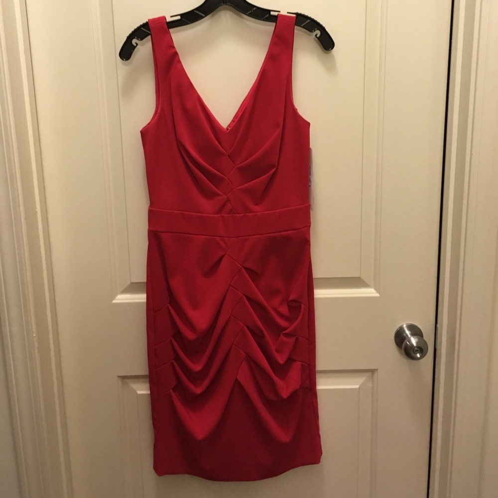 NEW, never worn Nicole Miller Vneck Pleated dress
