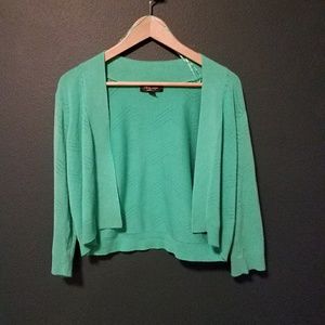 turquoise crop shrug sweater