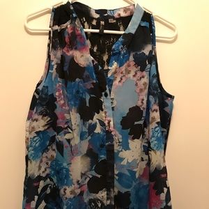 Blue floral blouse