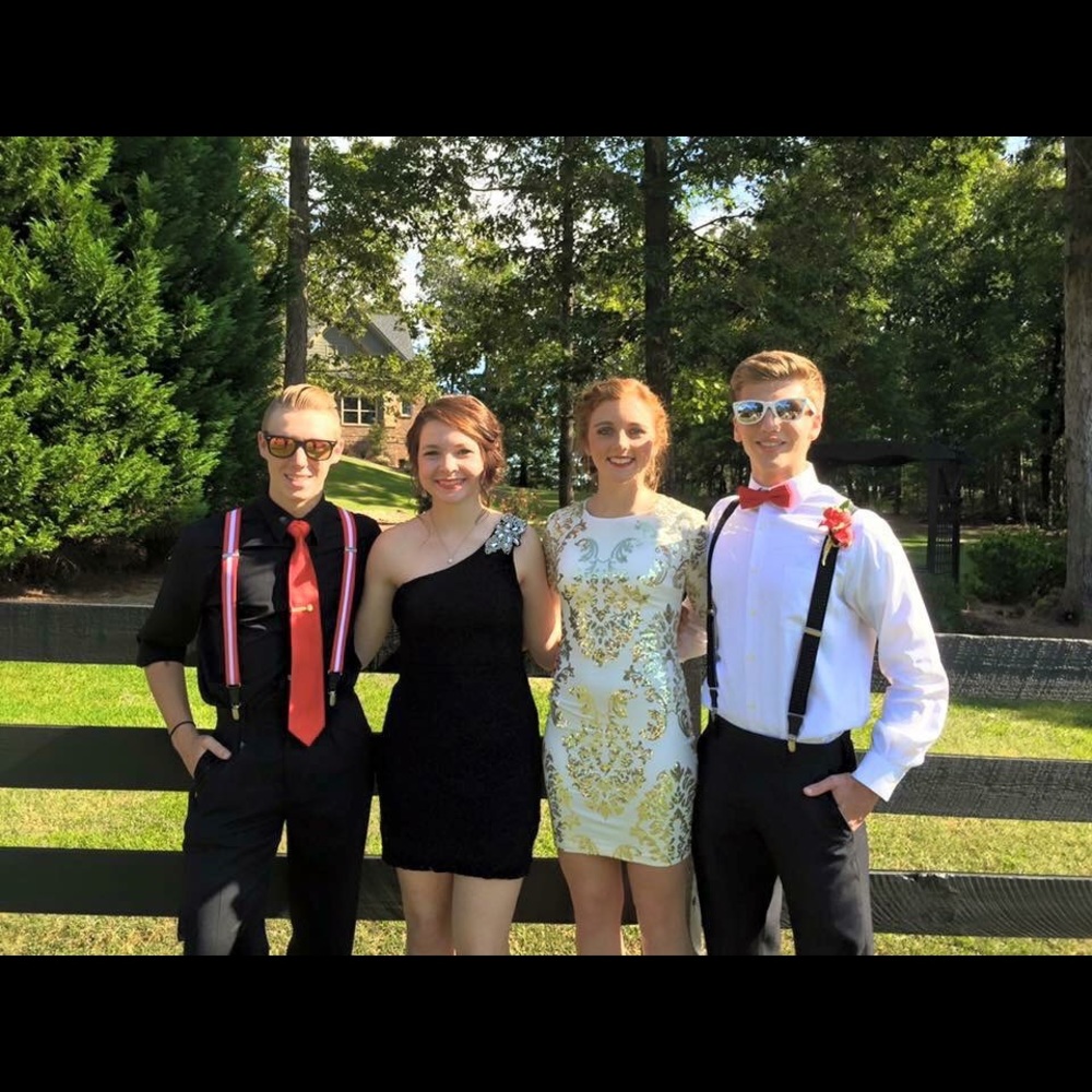 Black Lace Homecoming Dress