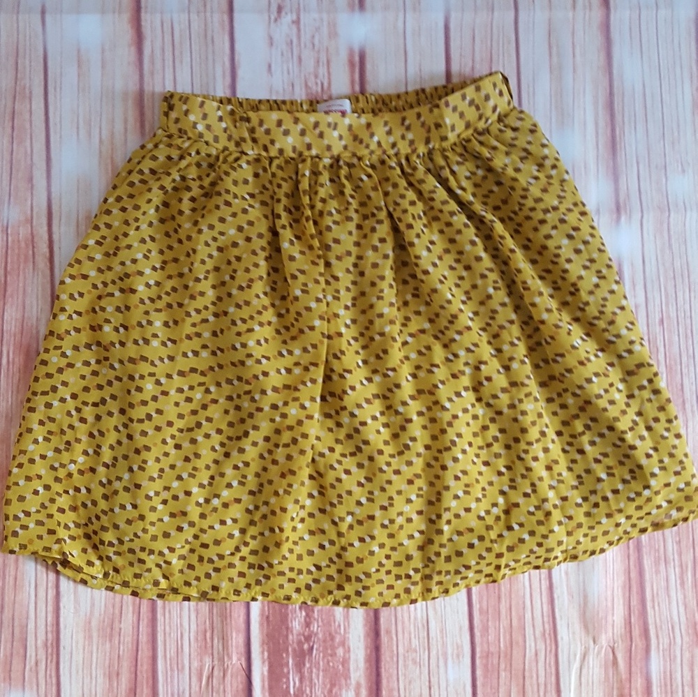 Mossimo Mustard Yellow Geometric Circle Flowy skir