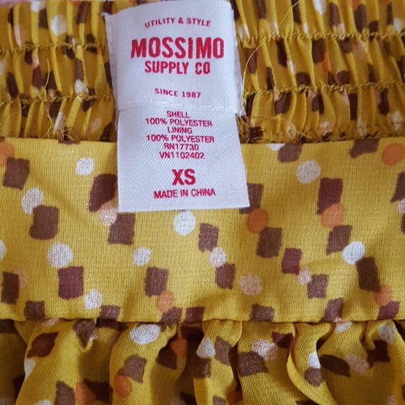 Mossimo Mustard Yellow Geometric Circle Flowy skir - Picture 3 of 3