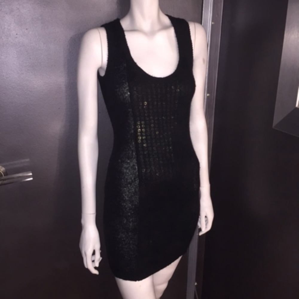 Armani Exchange Black Knit Sleevless  Dress