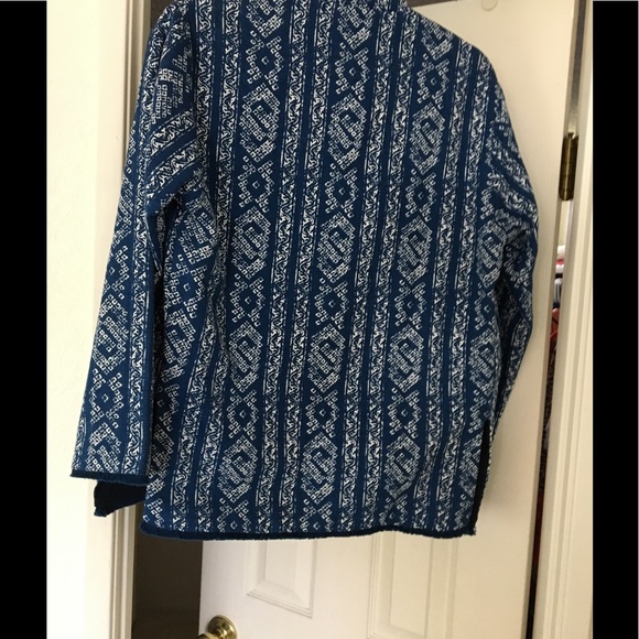 Velvet navy and white Jacket. Size XS, lined, 100% cotton, machine washable - Picture 2 of 2