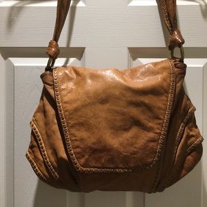 Authentic Kooba brown studded leather shoulder bag