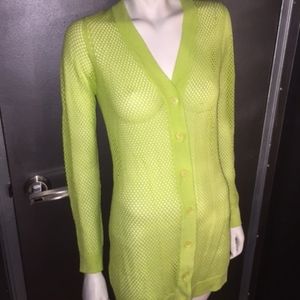 Sweet Romeo Lime Green Knit Cardigan