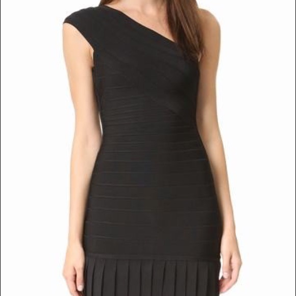 Hervé Leger Black Renee Fringe Asymmetrical Dress - Picture 5 of 5