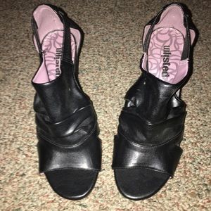 Unlisted Black Open Toe Heels