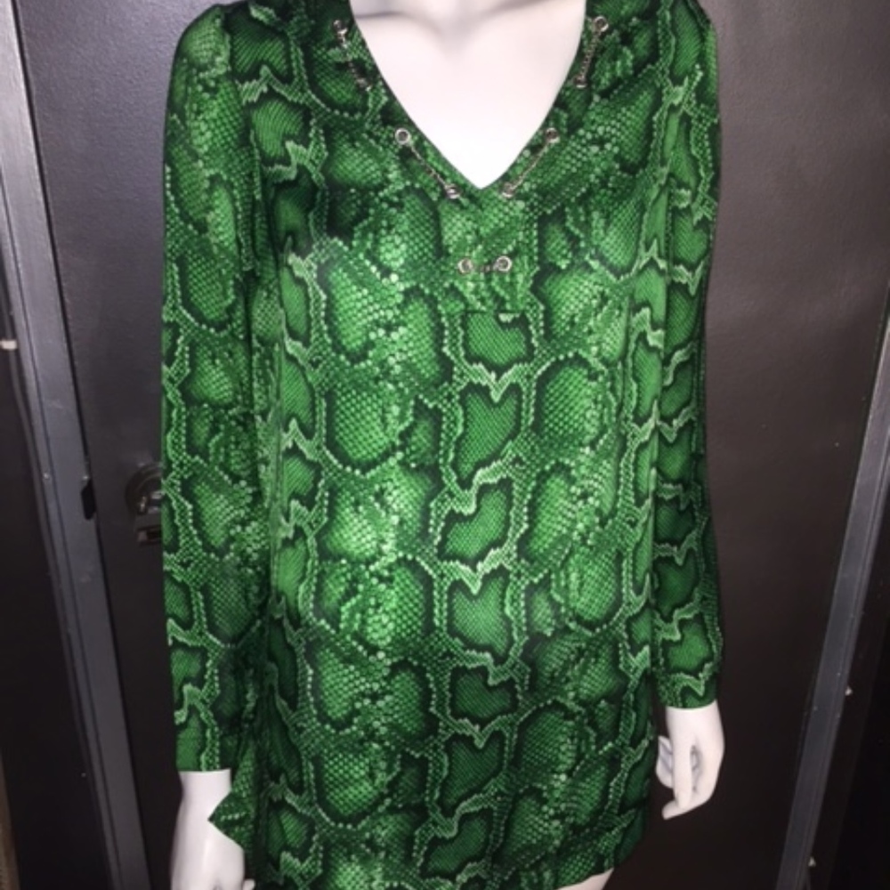 Green silk top