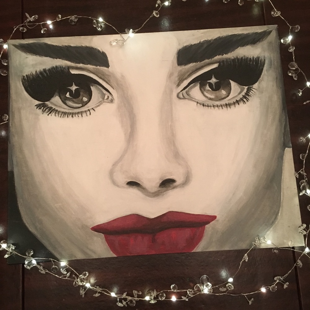 Audrey Hepburn acrylic painting