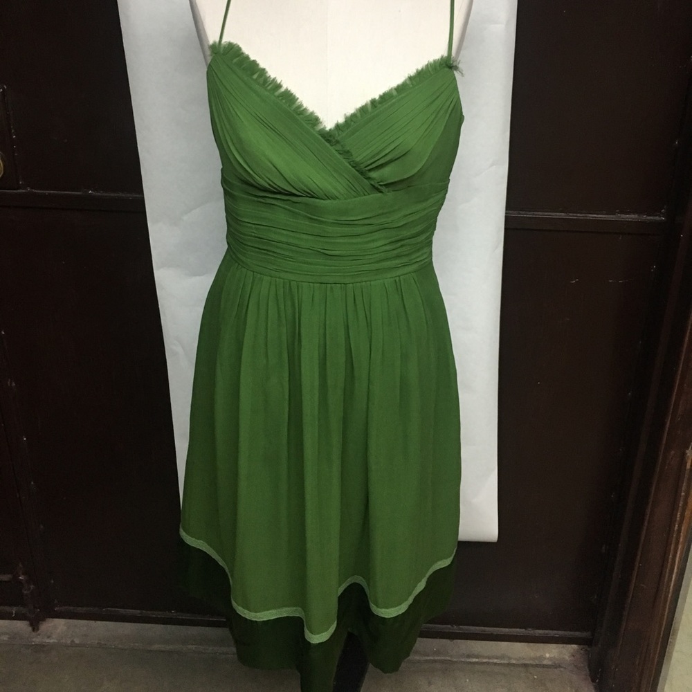 Laundry by Shelli Segal Silk Green Cocktail Dress