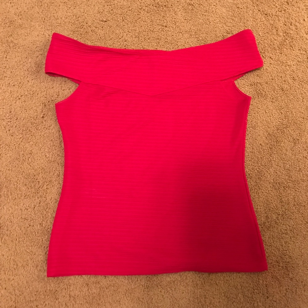 Red off the shoulder retro blouse