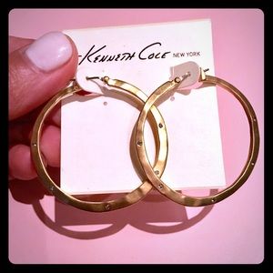 Kenneth Cole Goldtone hoop earrings w/crystals