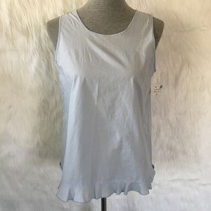 ✨ NWT Zara Basic Chambray Ruffle Hem Tank Top