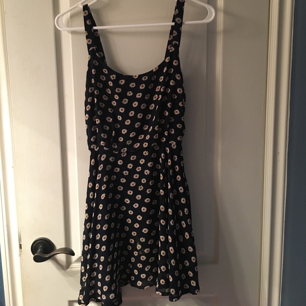 Blue flower print dress