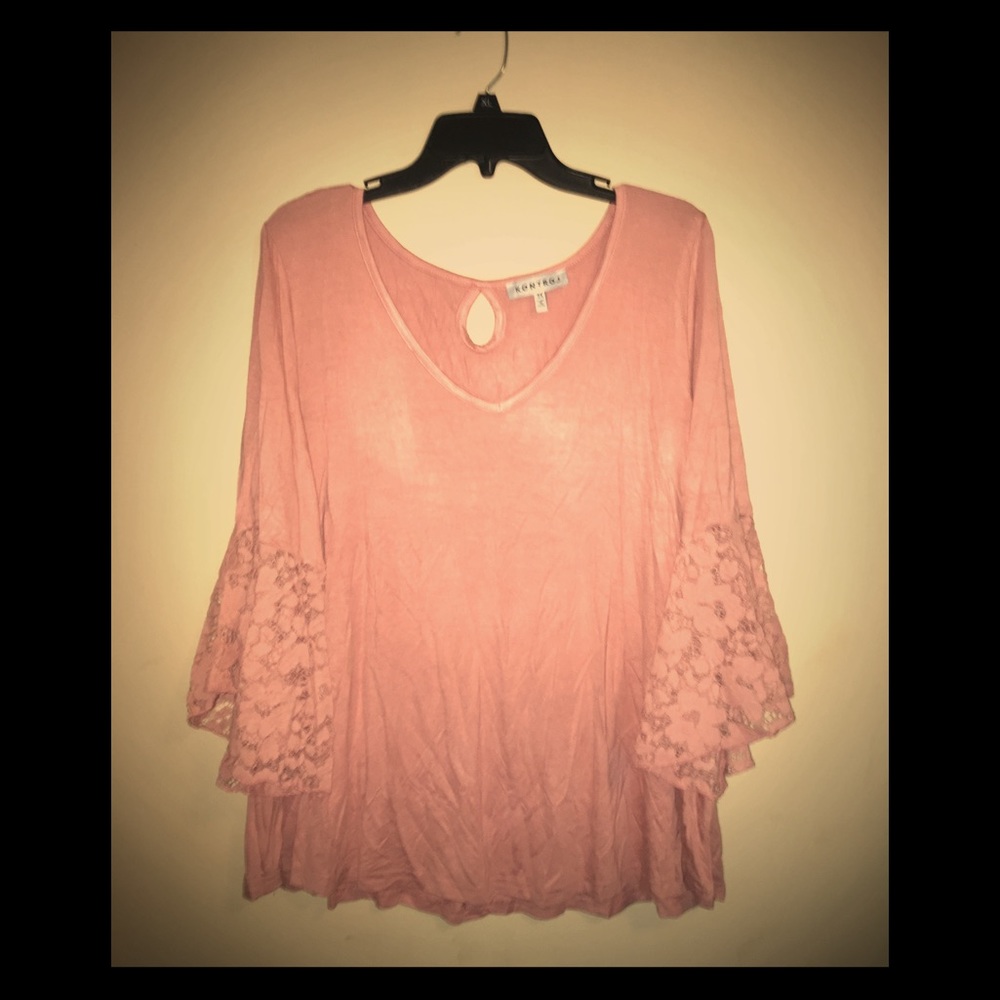 Beautiful Brand New Rose Pink Soft Lace sleeve Top