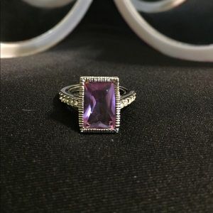 Avon Silver Ring with purple stone