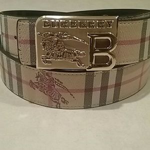Classic  Genuine leather check  Burberry in GOLD