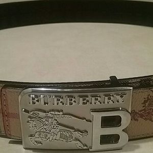 Classic Genuine leather check Burberry in SILVER